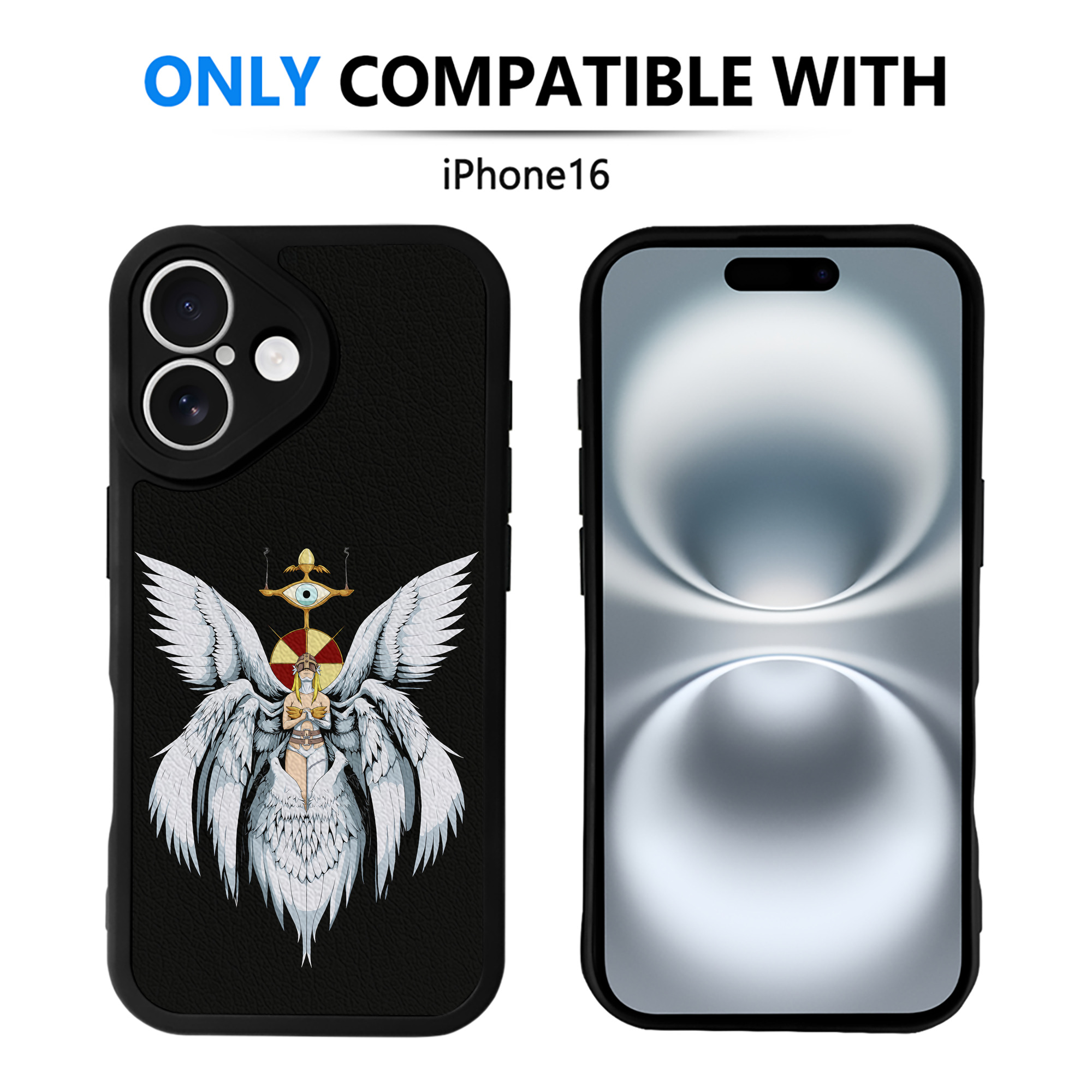 （画像用） Digimon デジタルモンスター/デジモン 【iPhone 16シリーズ対応】シリコンスマホケース（レザー調） 材質：シリコン